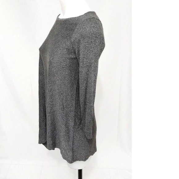 Express Gray Metallic Extreme Asymmetrical Sweater - Picture 4 of 8